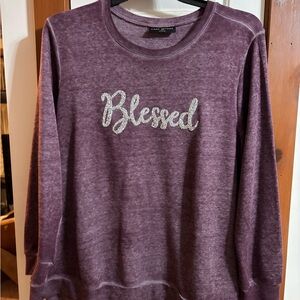 Lane Bryant Purple 'Blessed' Sweatshirt